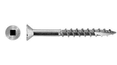 Stainless Countersunk Square Ribbed T17 Tip Particle Board Screw